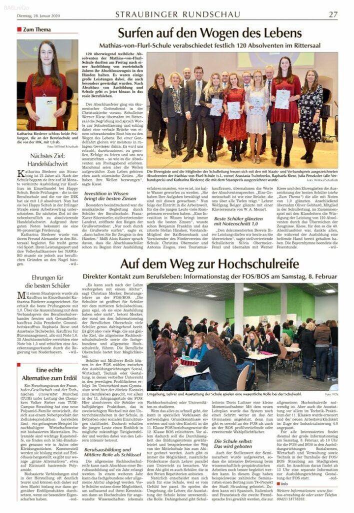 Straubinger Tagblatt am 28. Januar 2020